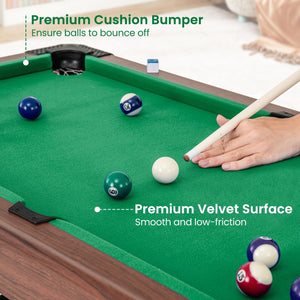 48 Inch, Pool Wooden Game Table with Full Set of Ballsfor Kids and Adults-Green view 5