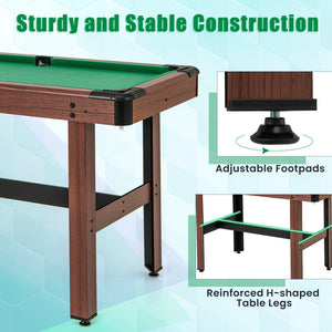 48 Inch, Pool Wooden Game Table with Full Set of Ballsfor Kids and Adults-Green view 6