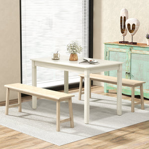 48-Inch Wooden Dining Table for 4 People Rectangular Kitchen Table with Rubber Wood Legs-Cream White view 5