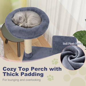 48 Inches Tall Cat Tree Multi-Level Kitten Tower with Large Condo Padded Top Perch-Grey view 7