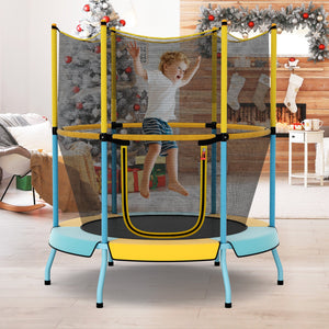 48 Inch Toddler Trampoline with Safety Enclosure Net-Yellow view 2