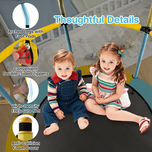 48 Inch Toddler Trampoline with Safety Enclosure Net-Yellow view 6
