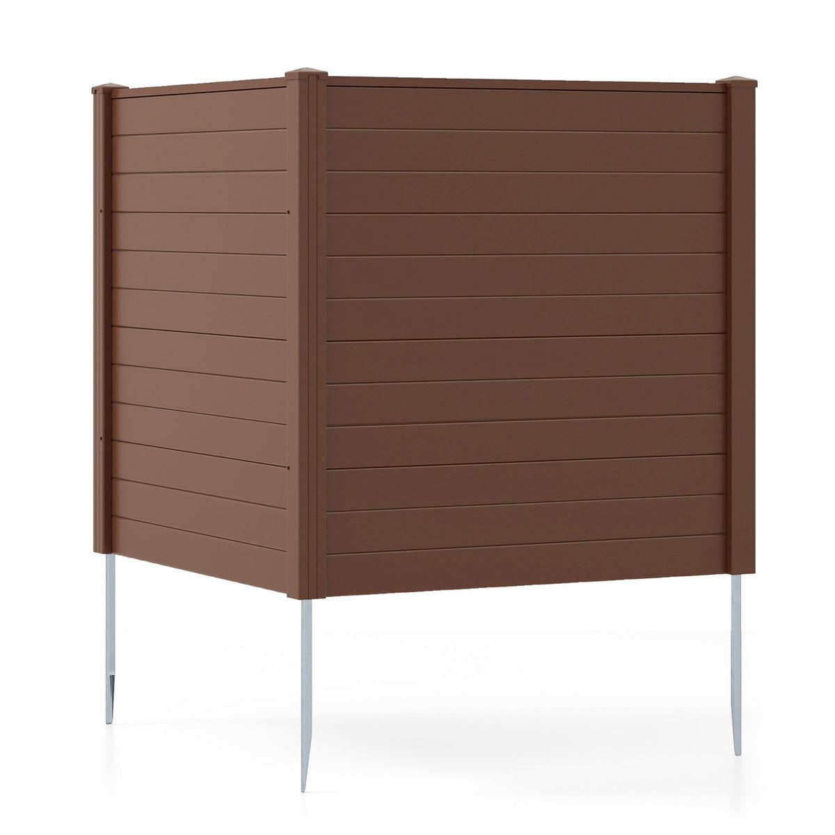 48 inches W x 48 inches H Outdoor Privacy Fence Screen Air Conditioner Fence with Galvanized Metal Ground Stakes-Brown