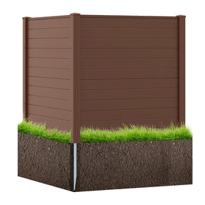 48 inches W x 48 inches H Outdoor Privacy Fence Screen Air Conditioner Fence with Galvanized Metal Ground Stakes-Brown view 4