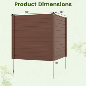 48 inches W x 48 inches H Outdoor Privacy Fence Screen Air Conditioner Fence with Galvanized Metal Ground Stakes-Brown view 5