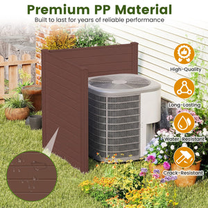 48 inches W x 48 inches H Outdoor Privacy Fence Screen Air Conditioner Fence with Galvanized Metal Ground Stakes-Brown view 6