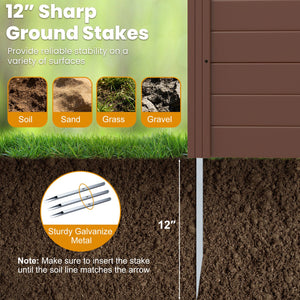 48 inches W x 48 inches H Outdoor Privacy Fence Screen Air Conditioner Fence with Galvanized Metal Ground Stakes-Brown view 7