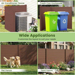 48 inches W x 48 inches H Outdoor Privacy Fence Screen Air Conditioner Fence with Galvanized Metal Ground Stakes-Brown view 8