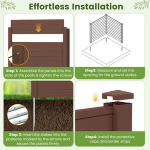 48 inches W x 48 inches H Outdoor Privacy Fence Screen Air Conditioner Fence with Galvanized Metal Ground Stakes-Brown view 9