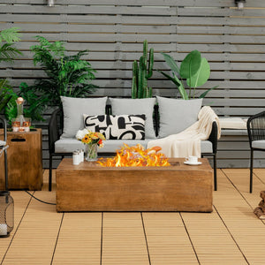48 x 27Inch Outdoor Gas Fire Pit Table 50 000 BTU with Lava Rocks and Cover view 2