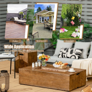 48 x 27Inch Outdoor Gas Fire Pit Table 50 000 BTU with Lava Rocks and Cover view 3