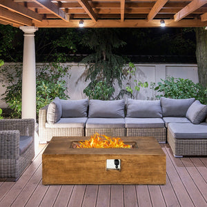 48 x 27Inch Outdoor Gas Fire Pit Table 50 000 BTU with Lava Rocks and Cover view 6