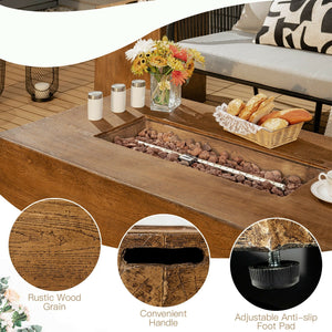 48 x 27Inch Outdoor Gas Fire Pit Table 50 000 BTU with Lava Rocks and Cover view 9