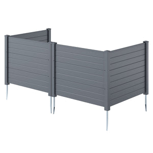 48 x 38 Inch Air Conditioner Fence 3 Panels with Metal Ground Stakes for Patio Backyard-Gray view 4