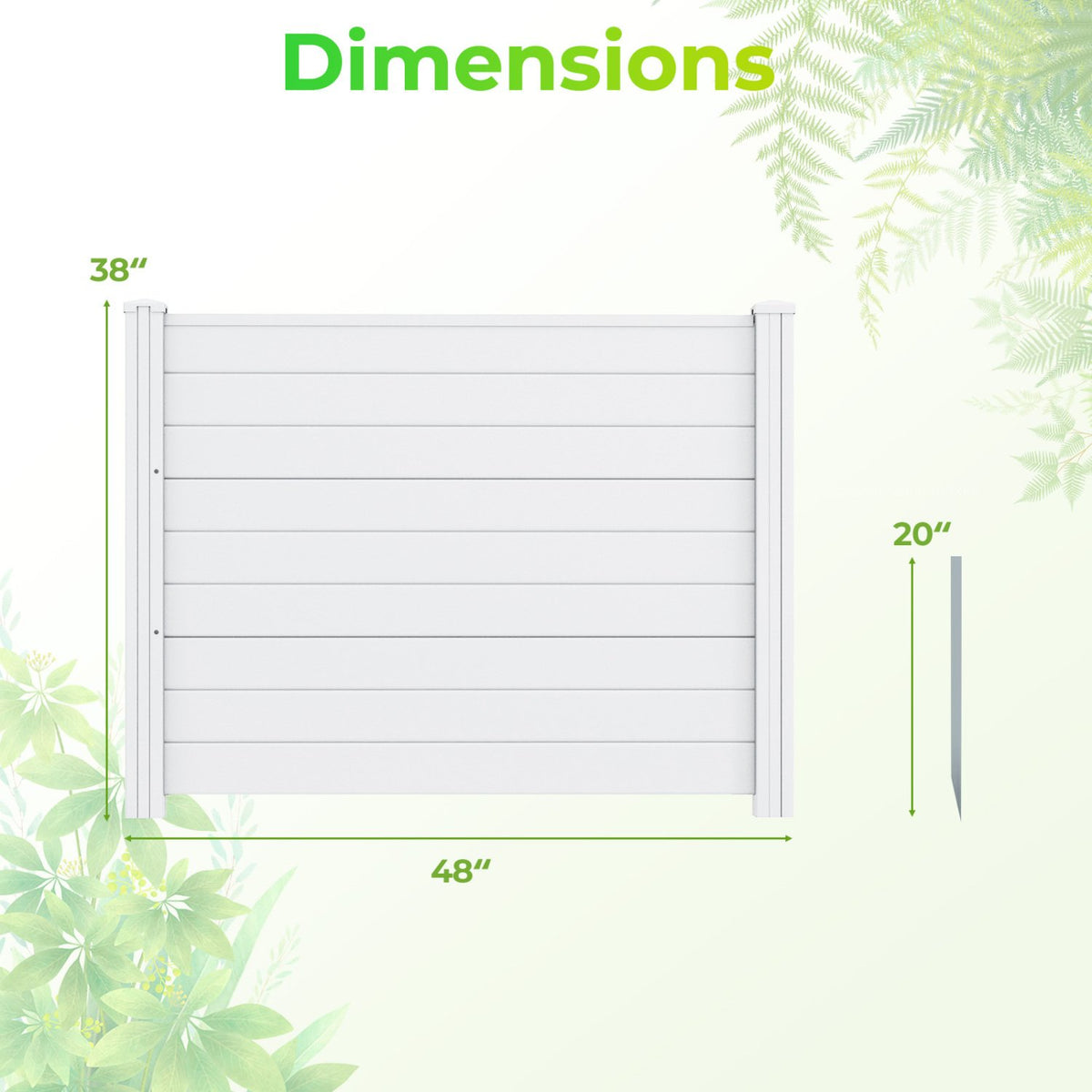 48 x 38 Inch Air Conditioner Fence 3 Panels with Metal Ground Stakes for Patio Backyard-White view 5