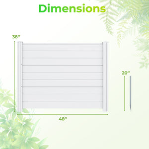 48 x 38 Inch Air Conditioner Fence 3 Panels with Metal Ground Stakes for Patio Backyard-White view 5