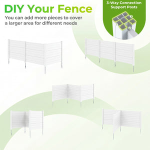 48 x 38 Inch Air Conditioner Fence 3 Panels with Metal Ground Stakes for Patio Backyard-White view 7
