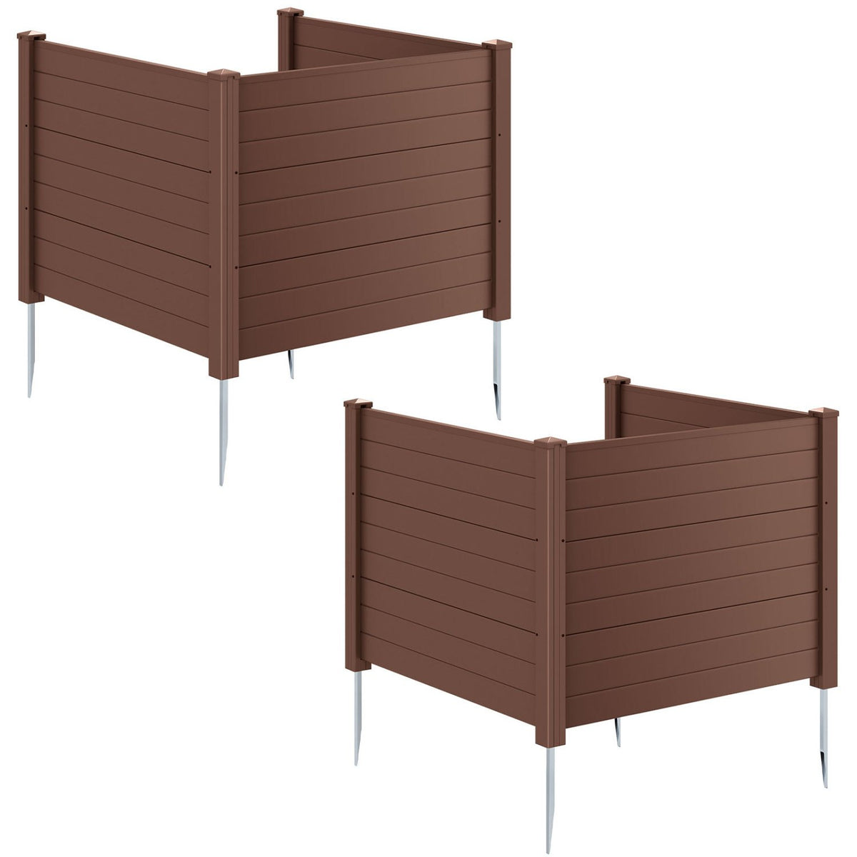 48 x 38 Inches Air Conditioner Fence 2 Panels Outdoor Privacy Fence-Brown