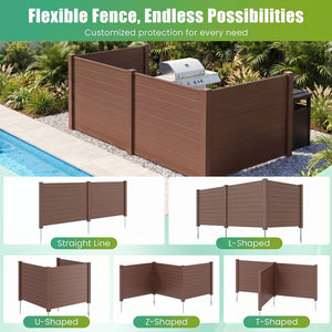 48 x 38 Inches Air Conditioner Fence 2 Panels Outdoor Privacy Fence-Brown view 5