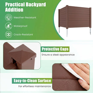 48 x 38 Inches Air Conditioner Fence 2 Panels Outdoor Privacy Fence-Brown view 8