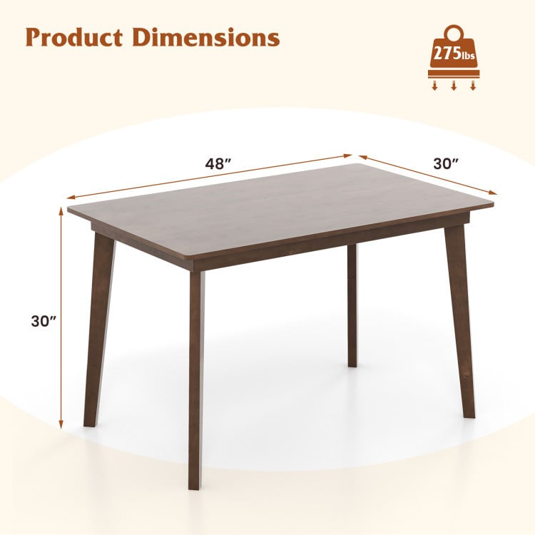 48 Inch Dining Table Set for 4 with Rattan Chairs, Mid Century Kitchen Table and Chairs Set for Dining Room view 5