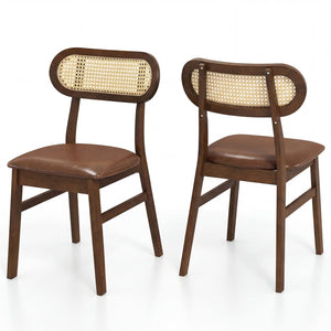 48 Inch Dining Table Set for 4 with Rattan Chairs, Mid Century Kitchen Table and Chairs Set for Dining Room view 6