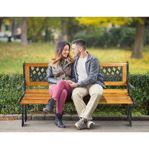 Outdoor Cast Iron Patio Bench view 2