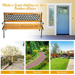 Outdoor Cast Iron Patio Bench view 3
