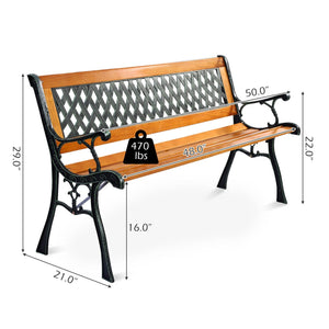 Outdoor Cast Iron Patio Bench view 4