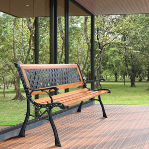 Outdoor Cast Iron Patio Bench view 6