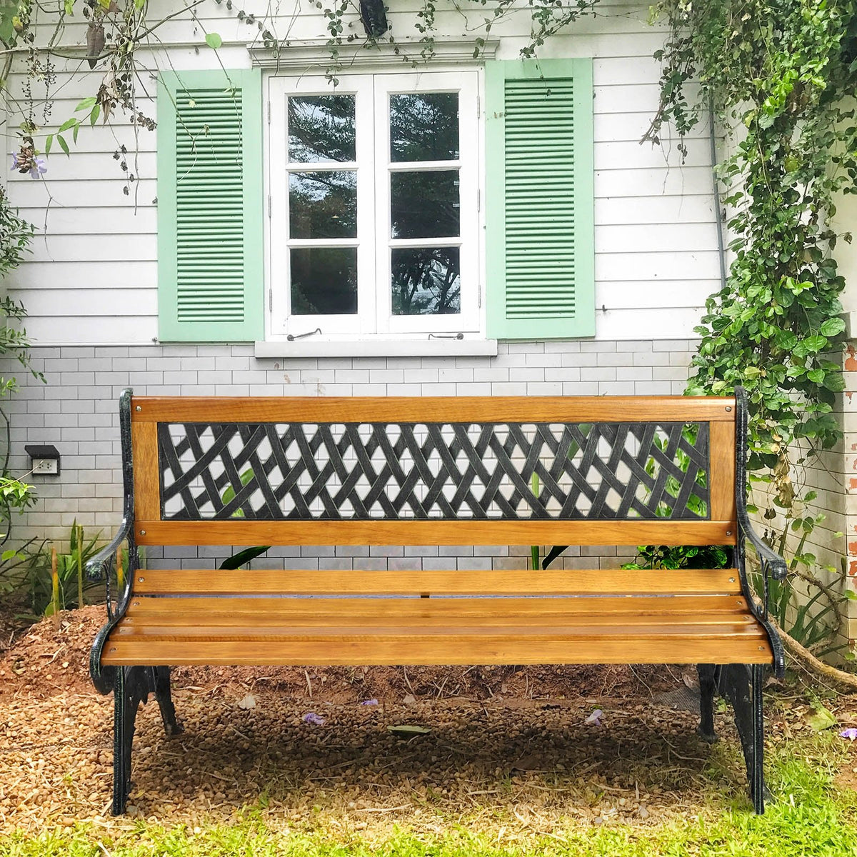 Outdoor Cast Iron Patio Bench view 7