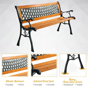 Outdoor Cast Iron Patio Bench view 9