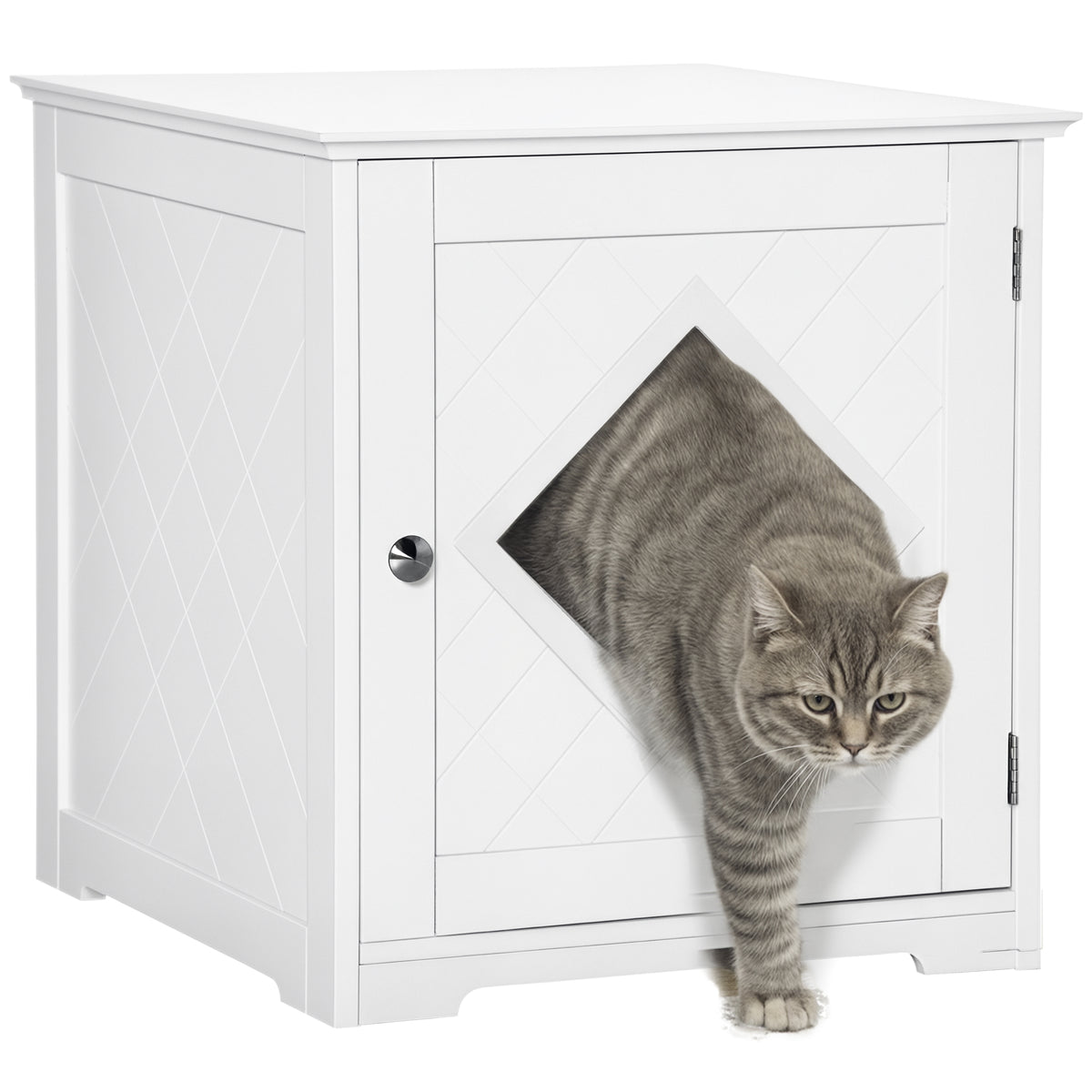 Cat Litter Box Enclosure End Table, Indoor Cat Washroom with Magnetic Door – view 8