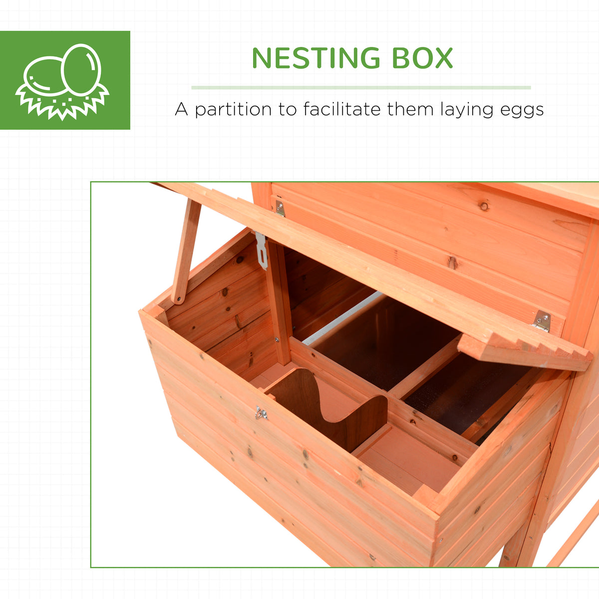 82" Deluxe Chicken Coop Wooden Large Hen House with Run and Nesting Box for Hens Rabbits, Orange
