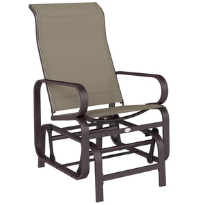 Patio Glider with Breathable Mesh Fabric, Outdoor Glider Chair, Garden Rocking Gliding Seat for Patio – view 4