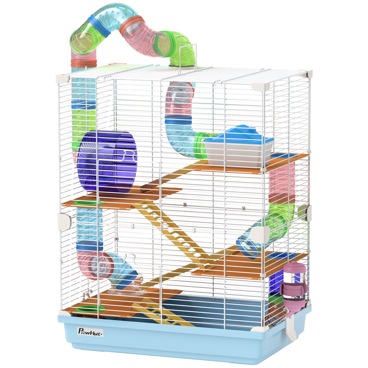 5 Tiers Hamster Cage Portable with Exercise Wheels Play Tube Water Bottle Dishes House Ladder for Gerbils – view 15