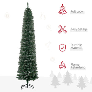 6FT Artificial Snow Dipped Christmas Tree Xmas Pencil Tree Holiday Home Indoor Decoration with Foldable – view 10