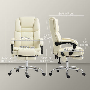 Massage Office Chair, Reclining Executive Office Chair with 6-Point Vibration, Footrest and High Back, Black – view 16