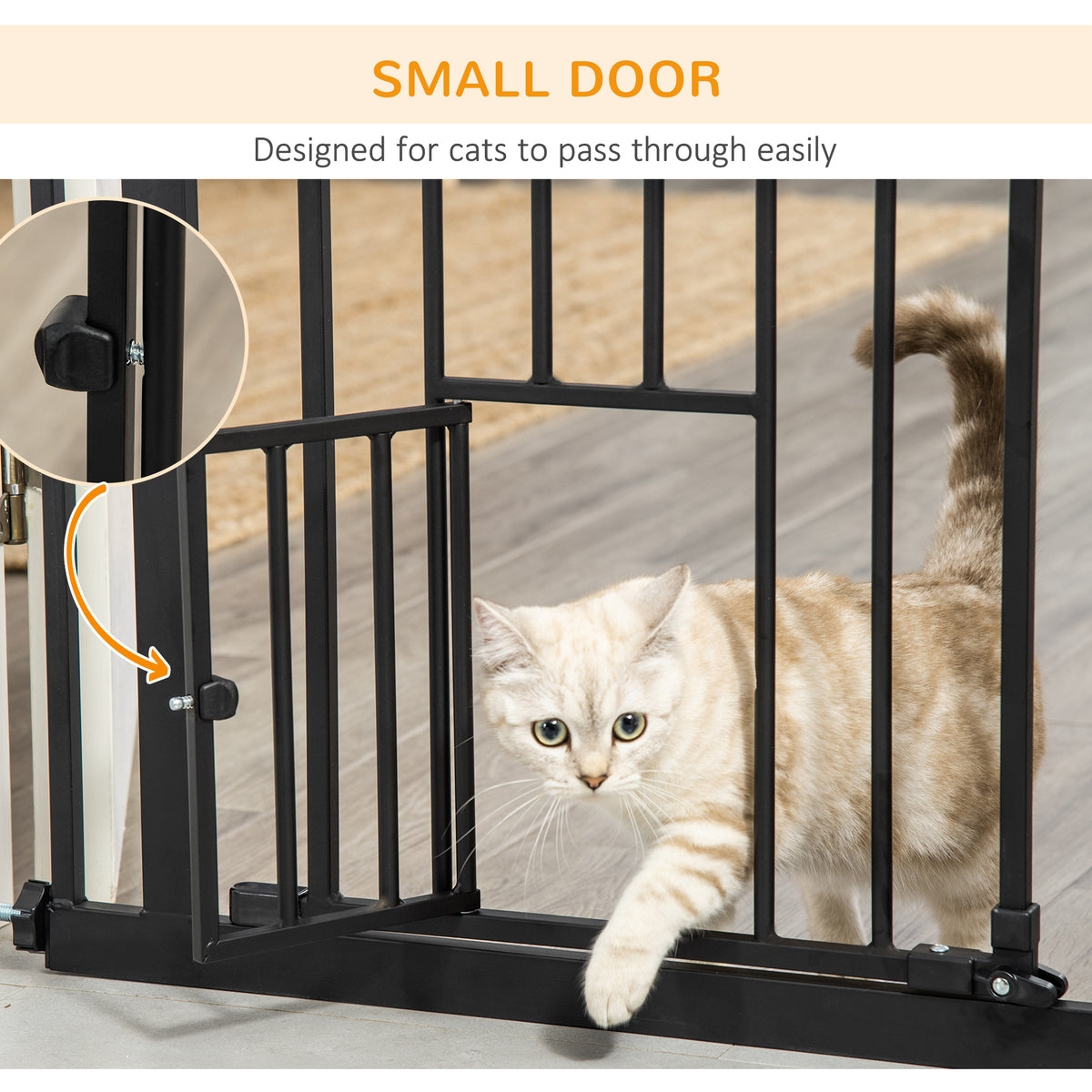 41" Easy Open Indoor Dog Gates for Doorways, House, Stair - Black – view 20