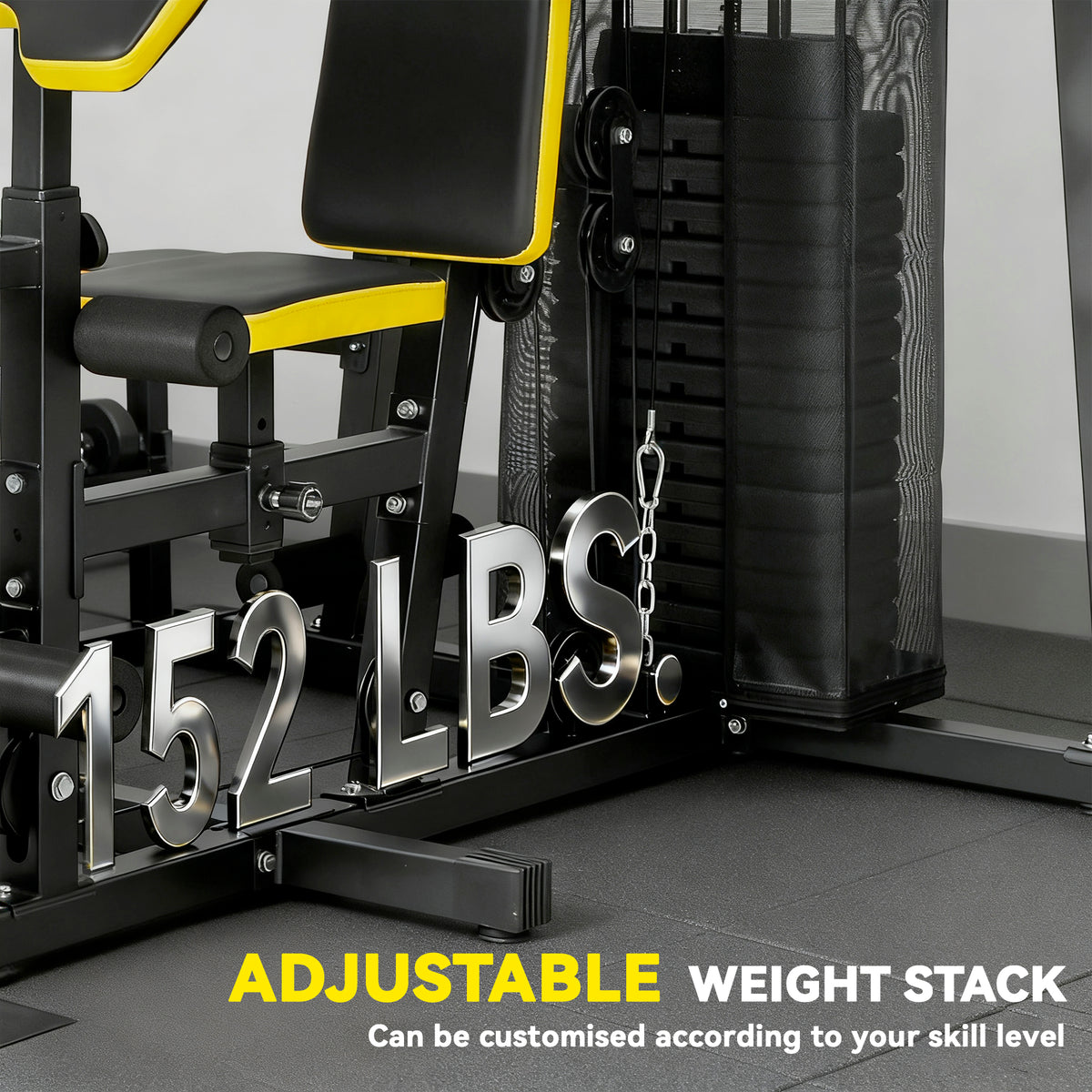 Soozier Multifunction Power Tower for Back, Chest, Arms & Leg Workouts All-in-One Home Gym with Weight Stack and Pulley System for Full Body Training