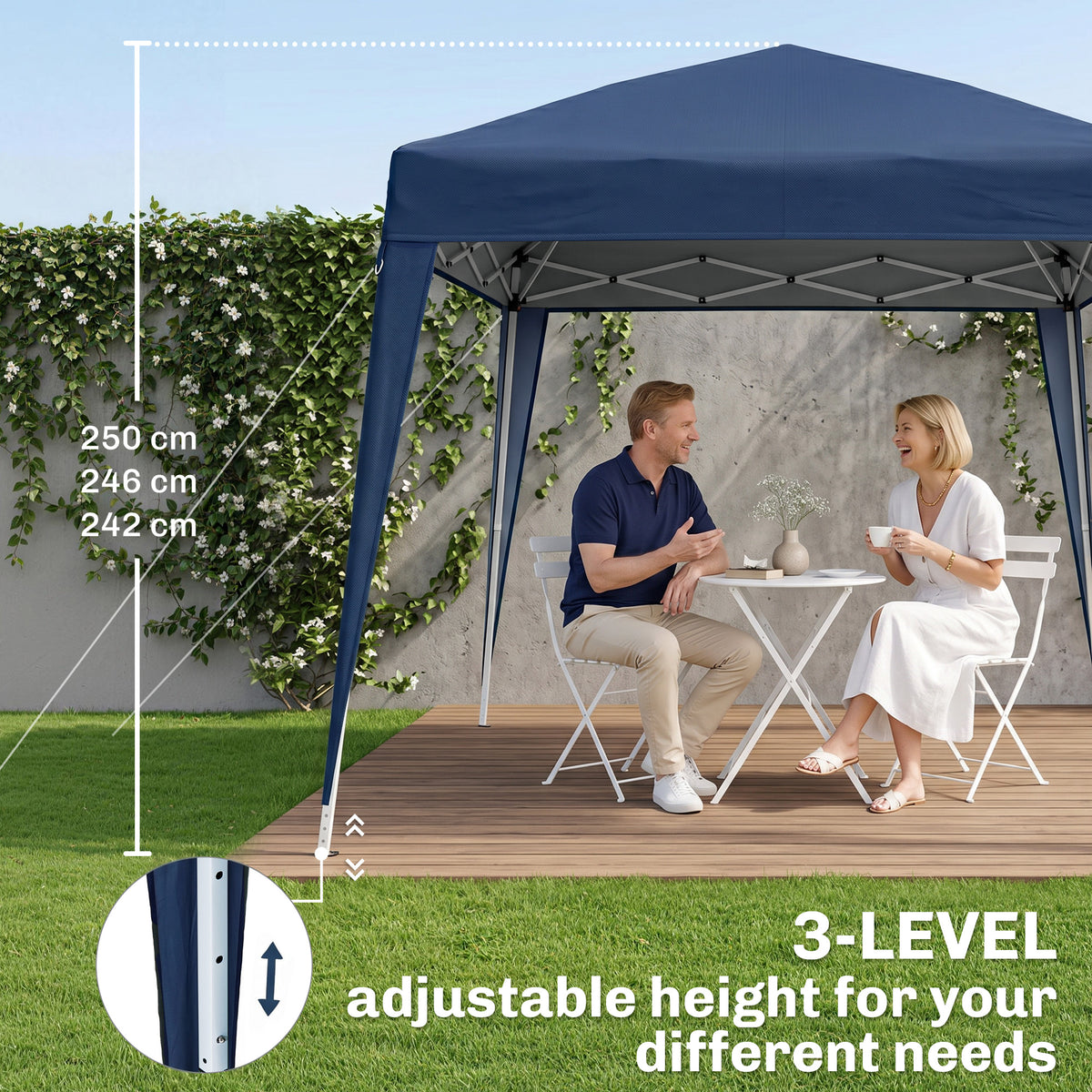 8' x 8' Pop Up Canopy, Outdoor Folding Tent, Portable Party Tent with Carrying Bag for Camping, Party – view 6