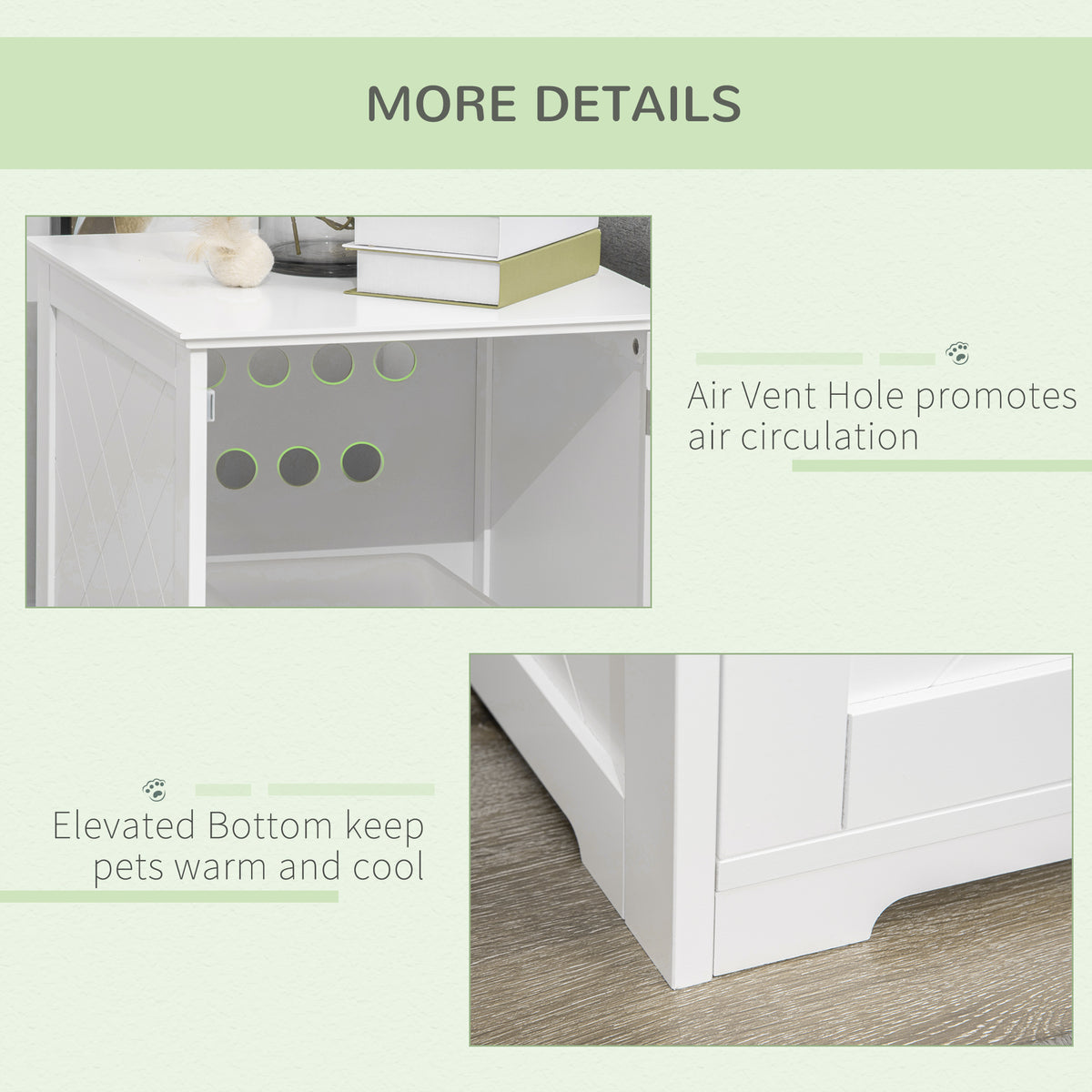Cat Litter Box Enclosure End Table, Indoor Cat Washroom with Magnetic Door – view 13