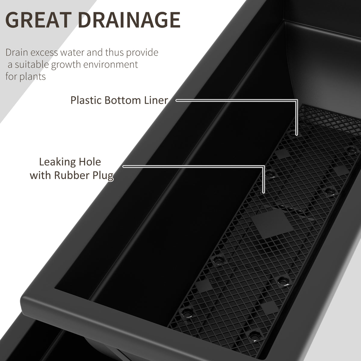 5-Tier Raised Garden Bed with 5 Planter Box, Outdoor Plant Stand Grow Containers with Leaking Holes, Black – view 5