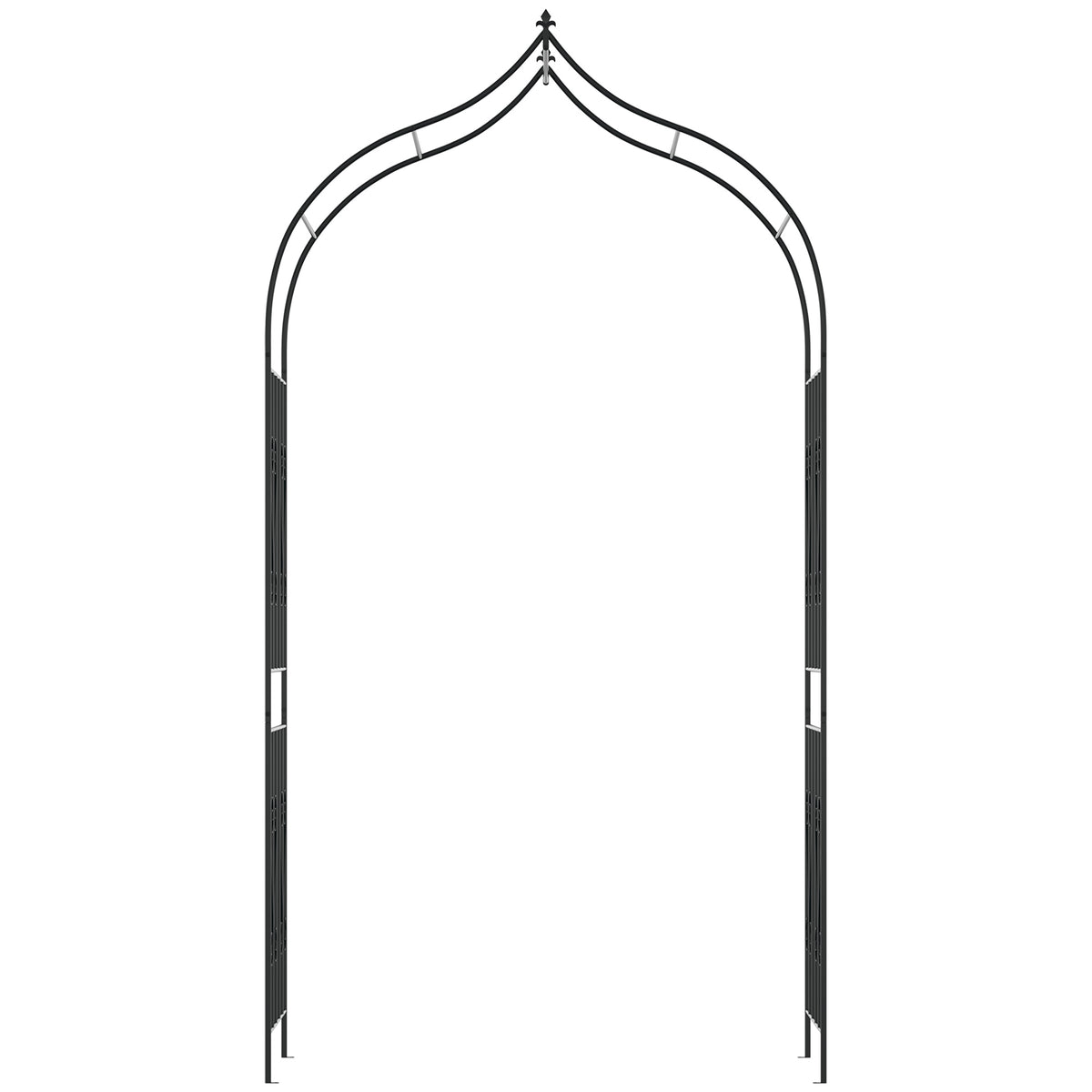 8.7FT Garden Arch Trellis, Outdoor Wedding Arbor for Ceremony with Scrollwork Design for Climbing Roses, Vines and Plants