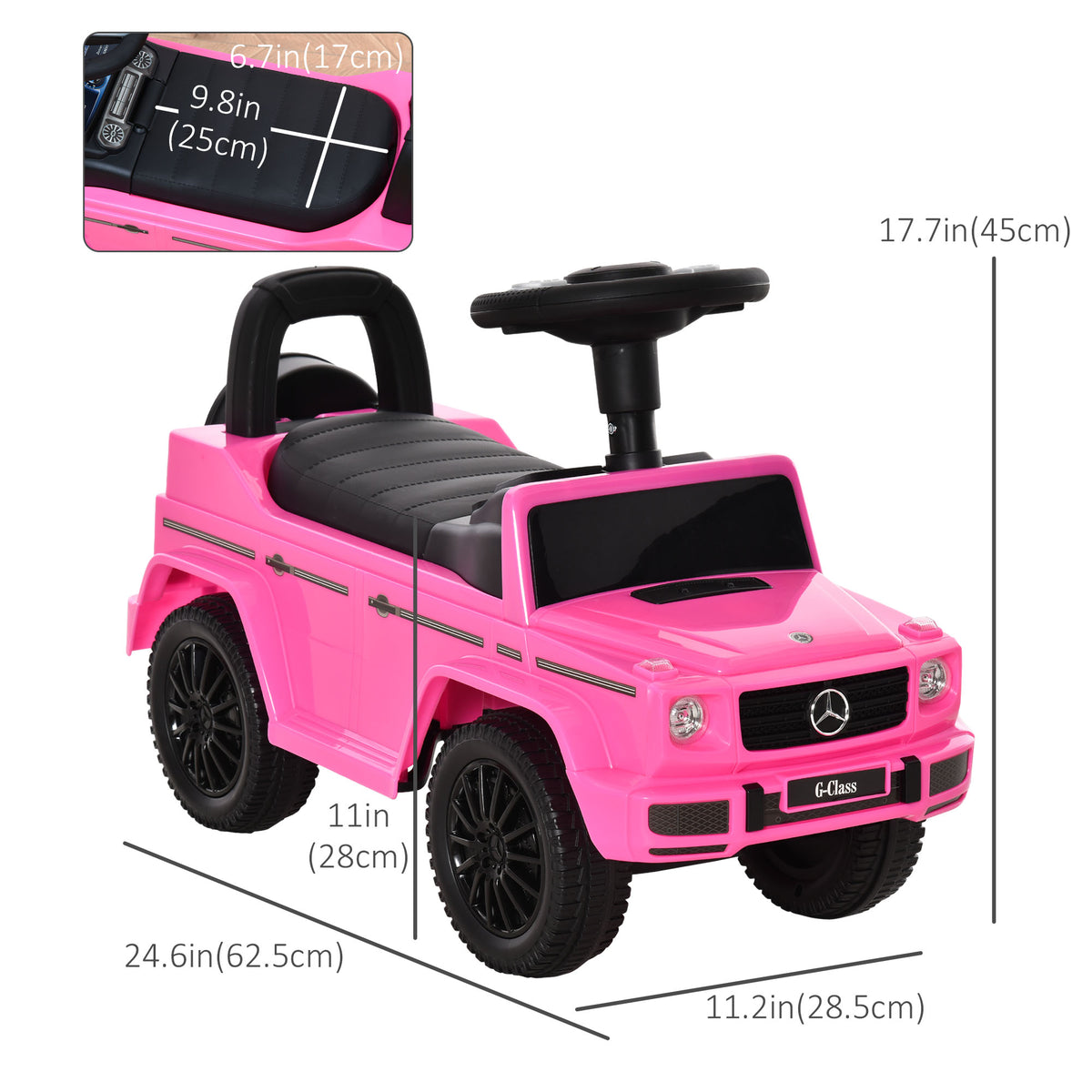 Aosom Compatible Baby Toddler Push Car Foot-to-Floor Ride-On Wheel Mercedes-Benz G350 Licensed