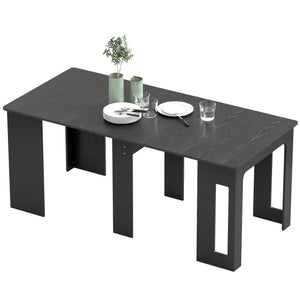 Extendable Dining Table, Expandable Kitchen Table for Small Spaces, Seats up to 6 People, Dark Brown