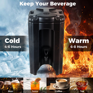 4.4 Gallons Insulated Beverage Dispenser with Ergonomic Handles Set of 2-Black view 5
