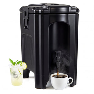 4.4 Gallons Insulated Beverage Dispenser with Handles and Drip-Proof Faucet-Black