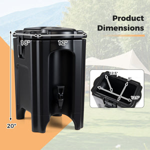 4.4 Gallons Insulated Beverage Dispenser with Handles and Drip-Proof Faucet-Black view 3