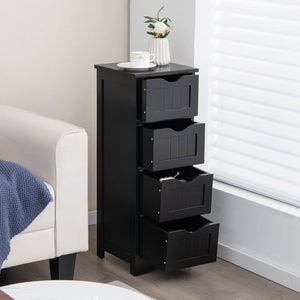 4-Drawer Freestanding Floor Cabinet with Anti-Toppling Device-Black view 7